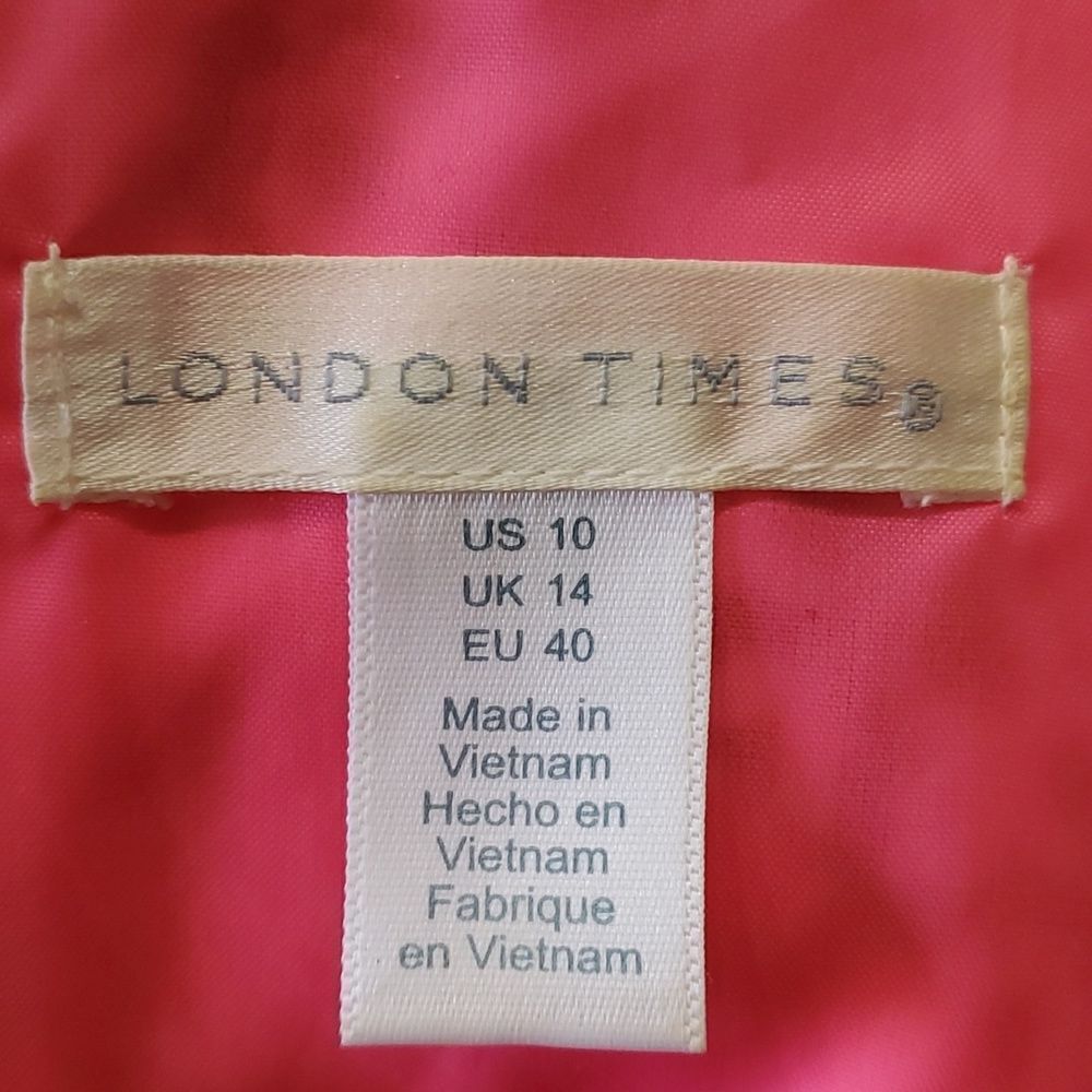 London Times White Midi Dress with Pink, Green and Turquoise Print - Picture 6 of 11